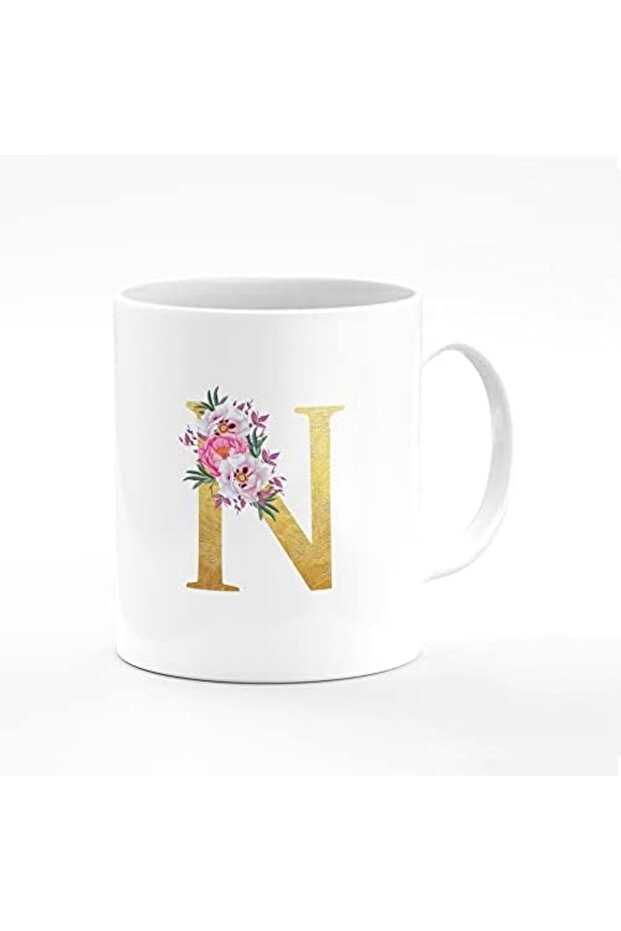 Designer Printed Coffee Mug 11oz Ceramic Personalised Gift Mugs Cup -Custom Monogram Initi
