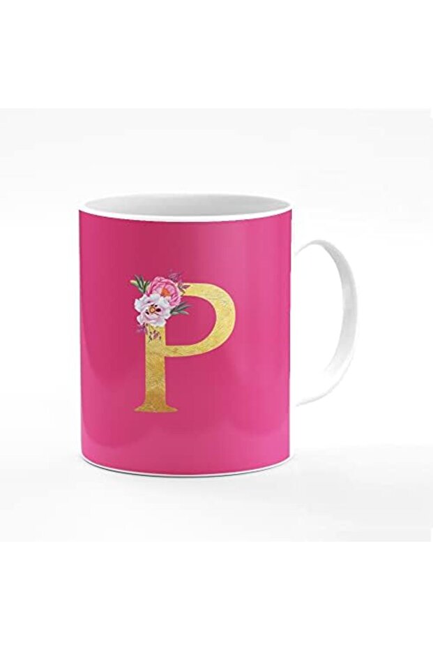 Designer Printed Coffee Mug 11oz Ceramic Personalised Gift Mugs Cup - Custom Monogram Init