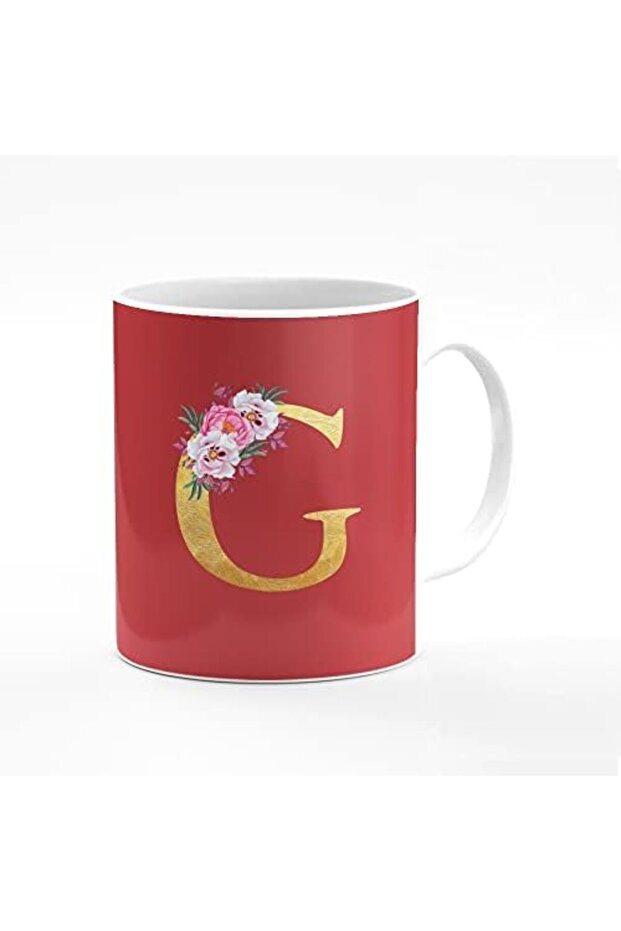 Designer Printed Coffee Mug 11oz Ceramic Personalised Gift Mugs Cup - Custom Monogram Init