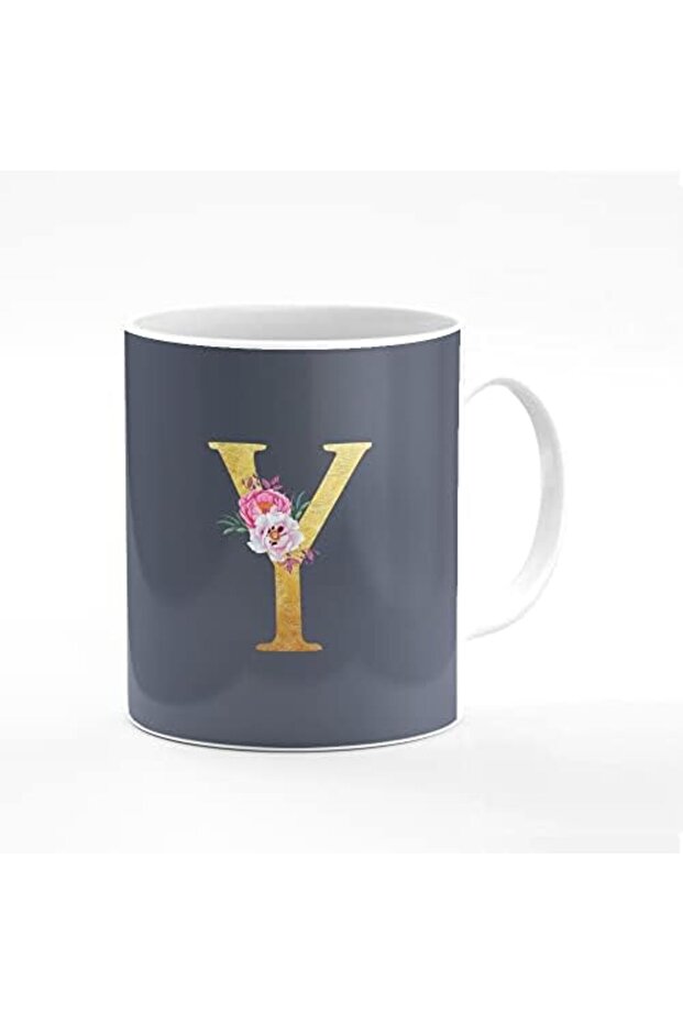 Designer Printed Coffee Mug 11oz Ceramic Personalised Gift Mugs Cup - Custom Monogram Init