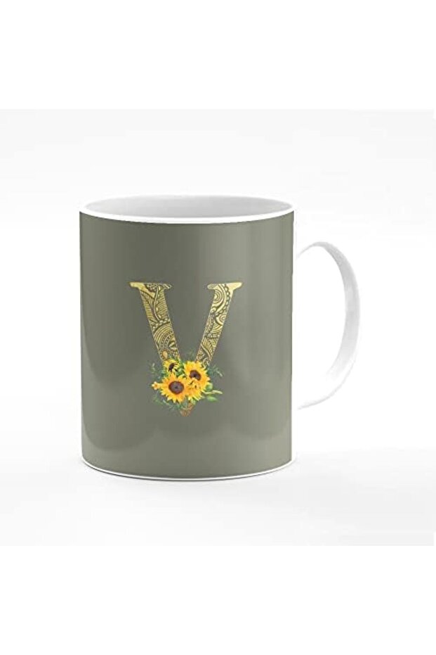 Designer Printed Coffee Mug 11oz Ceramic Personalised Gift Mugs Cup - Custom Monogram Init