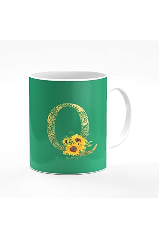 Designer Printed Coffee Mug 11oz Ceramic Personalised Gift Mugs - Custom Monogram Initial
