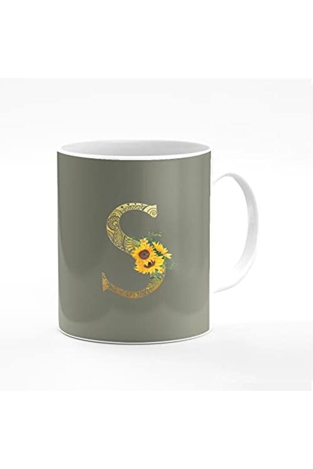 Designer Printed Coffee Mug 11oz Ceramic Personalised Gift Mugs Cup - Custom Monogram Init