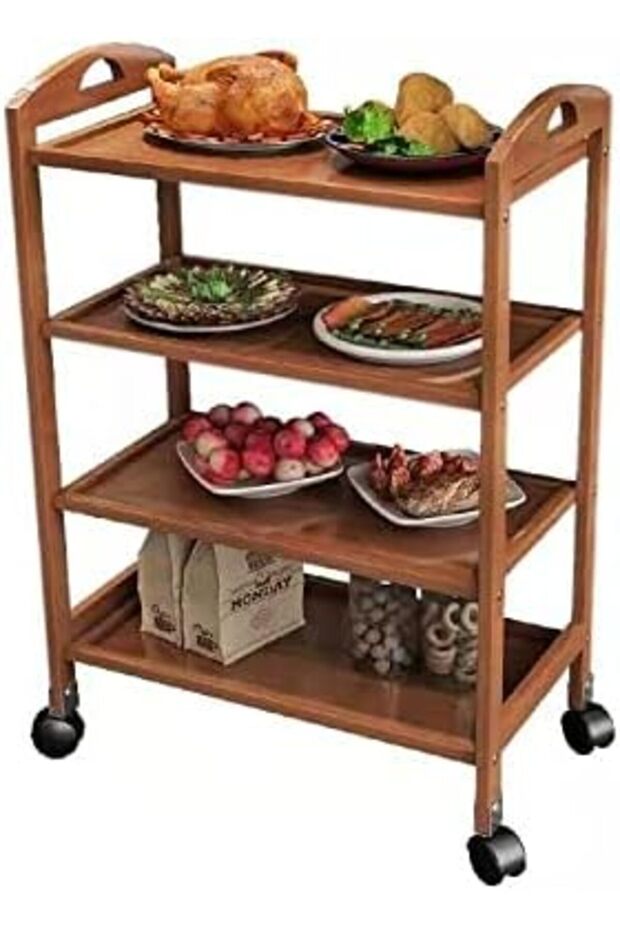 FFD Bamboo 4-Tier and 3-Tier Kitchen Serving Cart