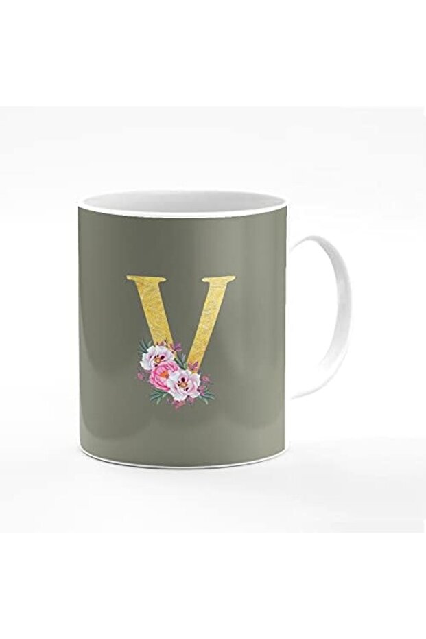 Designer Printed Coffee Mug 11oz Ceramic Personalised Gift Mugs Cup - Custom Monogram Init