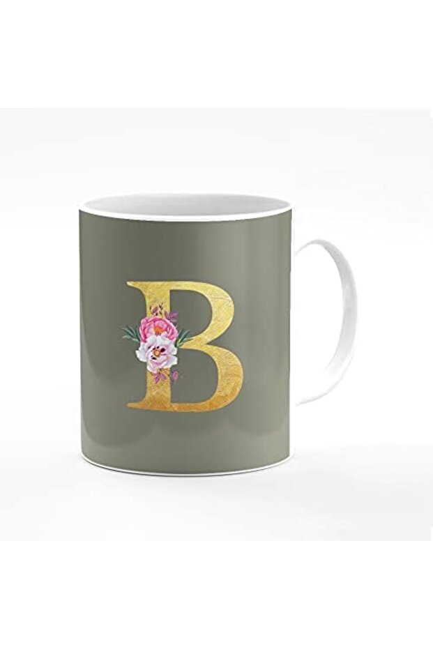 Designer Printed Coffee Mug 11oz Ceramic Personalised Gift Mugs Cup - Custom Monogram Init