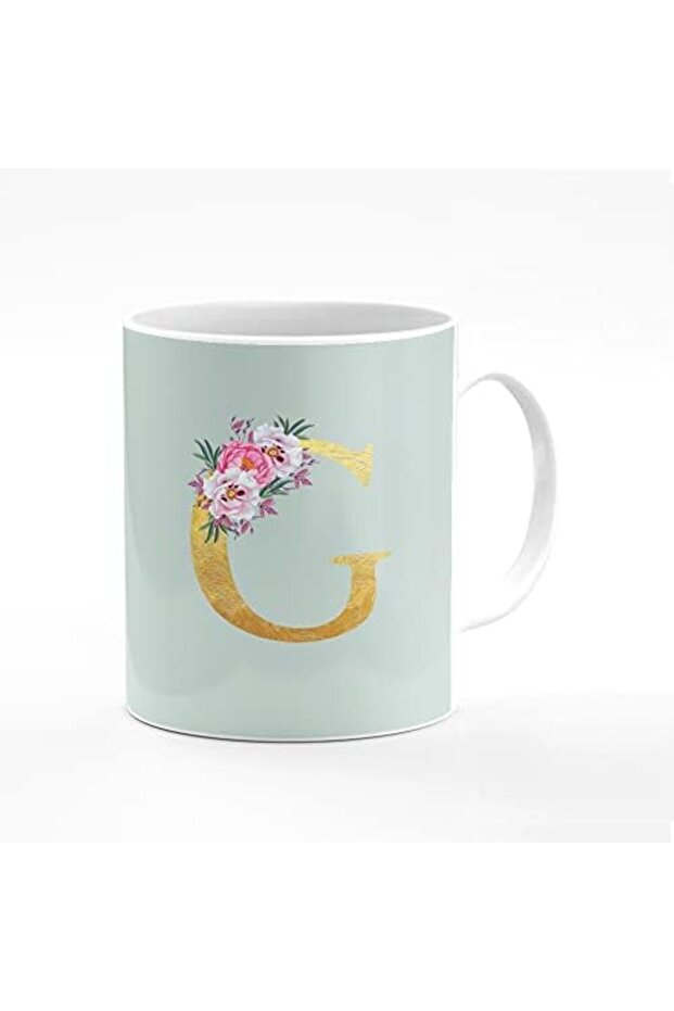Designer Printed Coffee Mug 11 oz Ceramic Personalised Gift Mugs Cup - Custom Monogram Ini