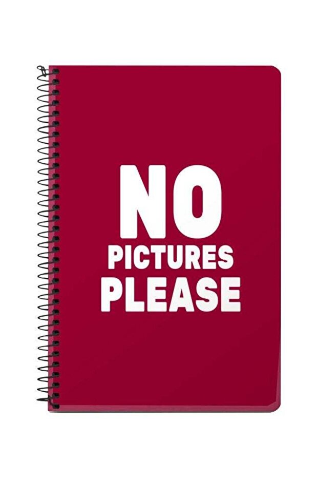 A5 No Pictures Please Printed Spiral Bound Notebook Red/White