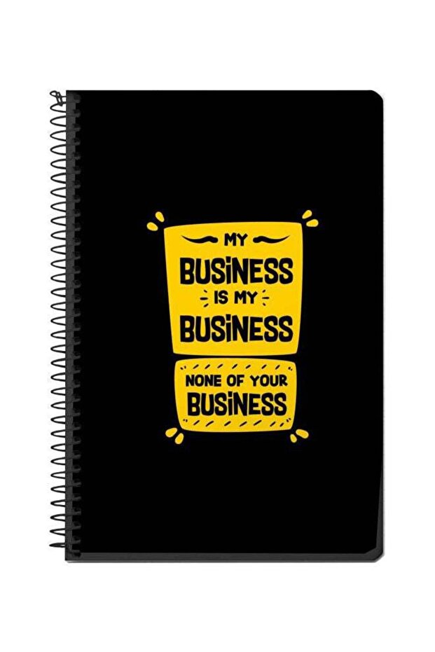 A5 My Business Printed Spiral Bound Notebook Black/Yellow