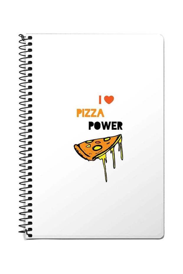 I Love Pizza A5 Spiral Notebook White