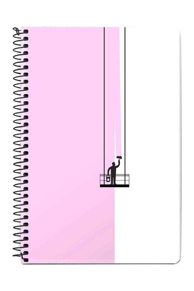 دفتر ملاحظات حلزوني A5 متعدد الألوان مع حامل طلاء - 1