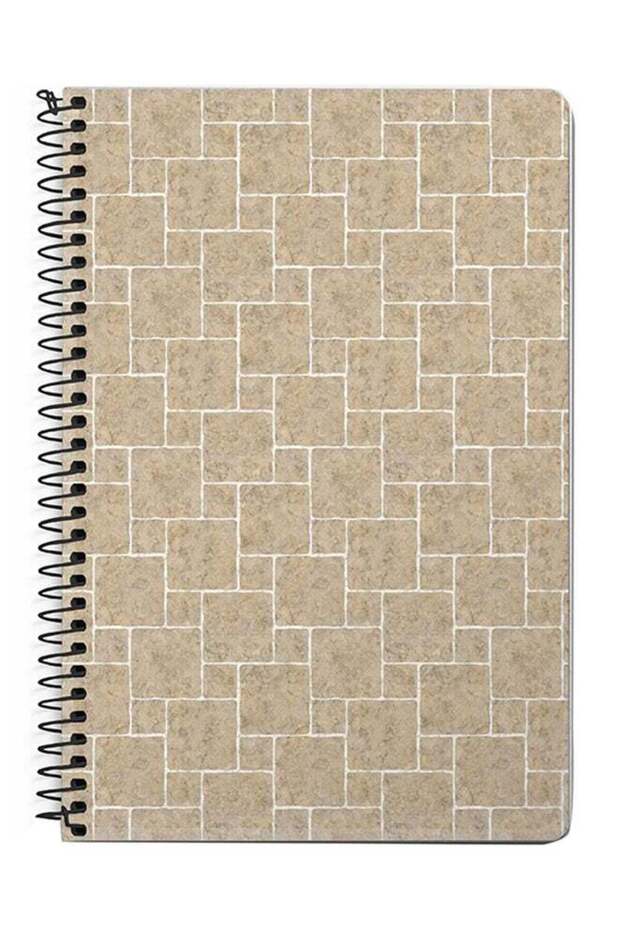 Garden Tiles A5 Spiral Notebook Beige/White