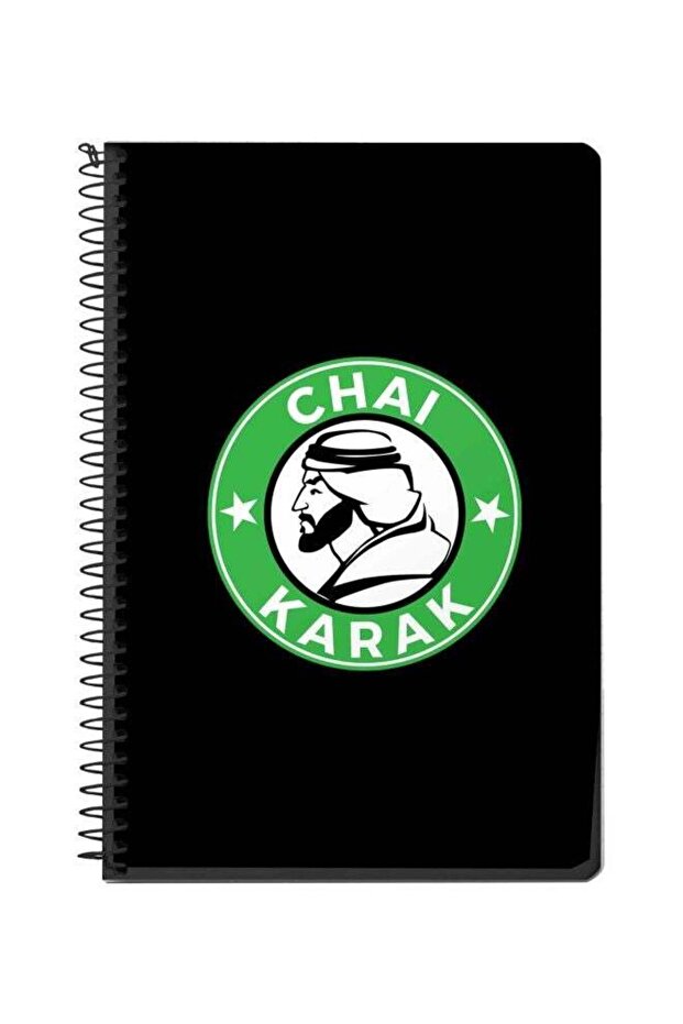 Chai Karak Printed A5 Spiral Bound Notebook Black/Green/White - 1