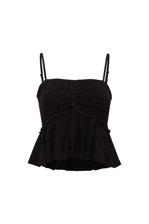 Büzgü Detaylı Bluz - 1