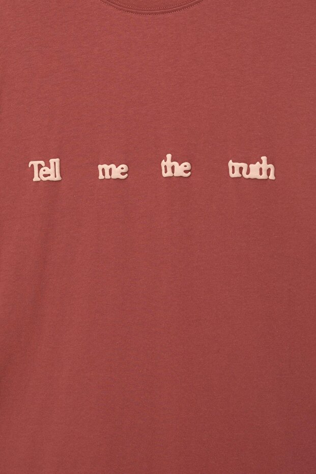 Yazılı grafik baskılı t-shirt - 7