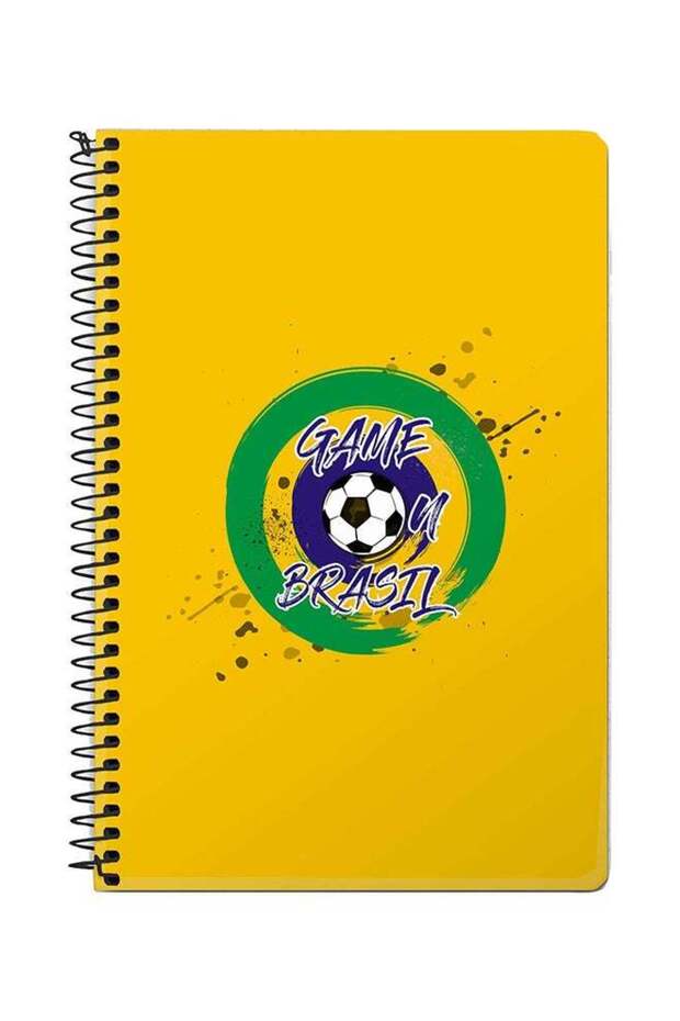 Game On Brazil A5 Spiral Notebook Yellow/Green