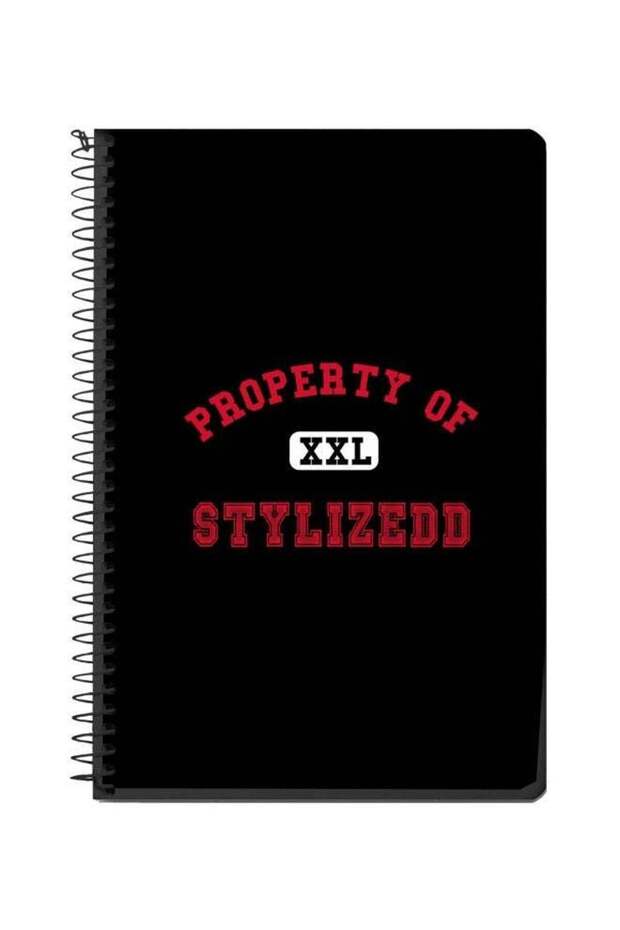 Property Of XXL Printed A5 Spiral Notebook Black/Red/White