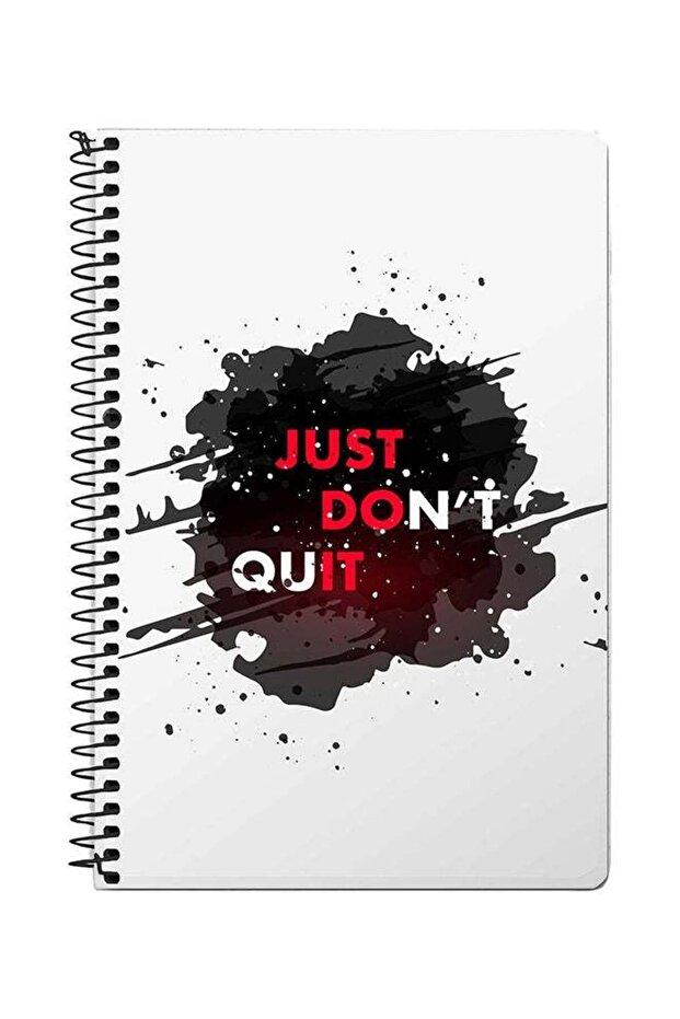 Just Don't Quit A5 Spiral Notebook White/Red/Black