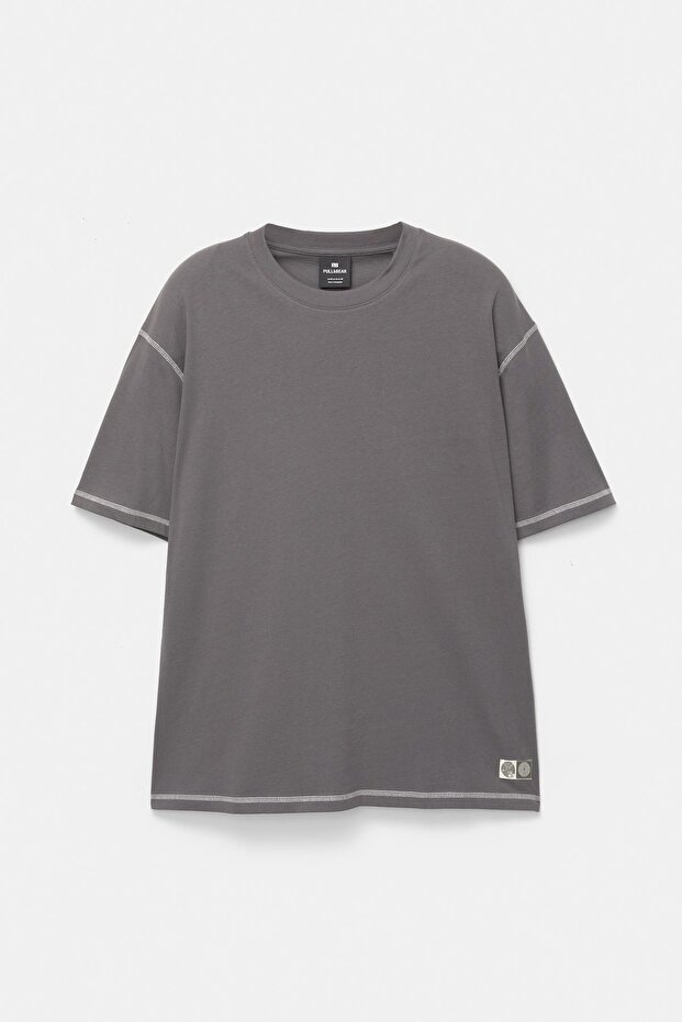 Kontrast dikişli t-shirt - 5