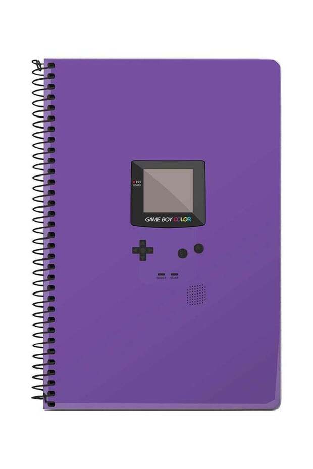 Gameboy Color - A5 Spiral Notebook Purple
