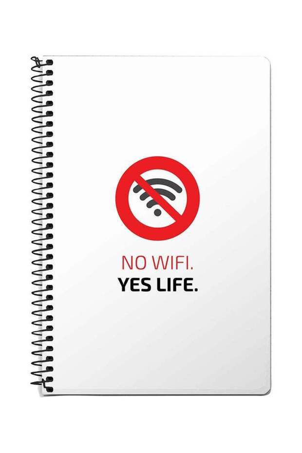 No Wifi, Yes Life A5 Spiral Notebook White