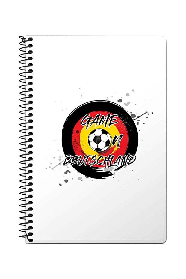Game On Germany A5 Spiral Notebook White/Black/Red