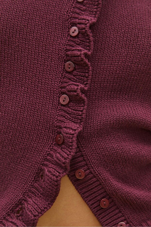 كارديجان محبوك بأزرار وكشكشة - 4