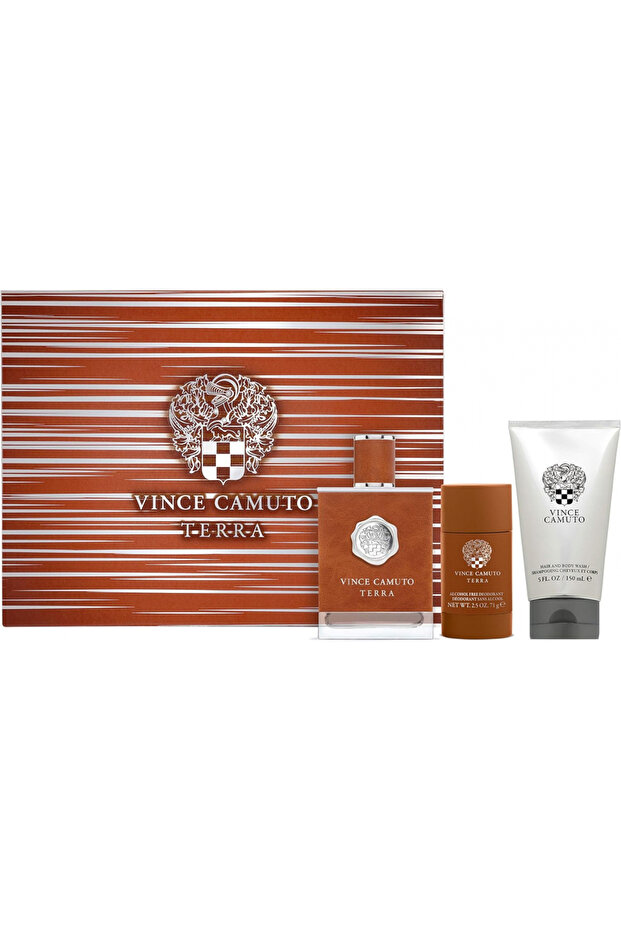 Terra for Men Set EDT 100Ml with Deodorant Stick 71G with Hair & Bw 150Ml