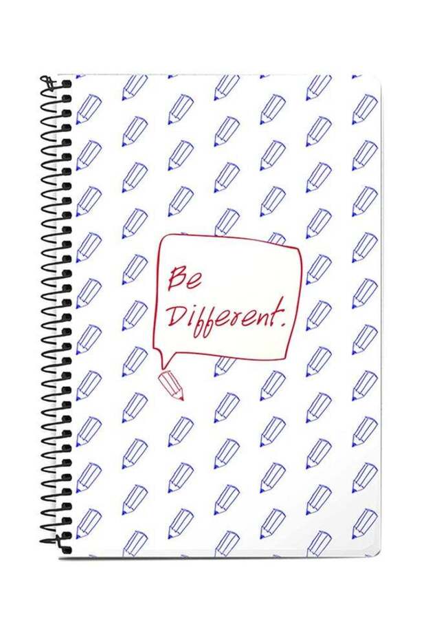 دفتر ملاحظات حلزوني A5 من Be Different باللون الأبيض - 1