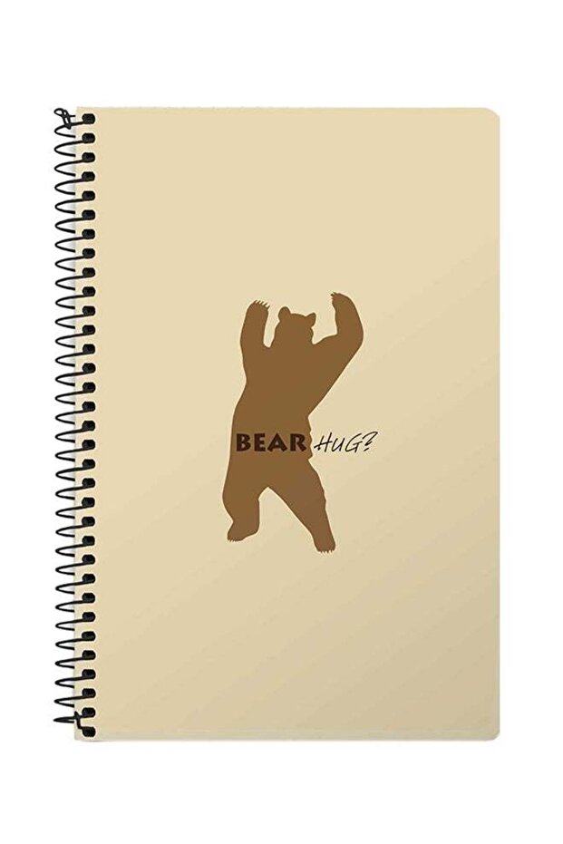 دفتر ملاحظات حلزوني A5 من Bear Hug باللون البيج - 1