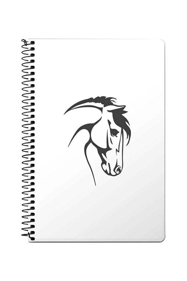 A5 Arabstallion Printed Spiral Bound Notebook White/Black