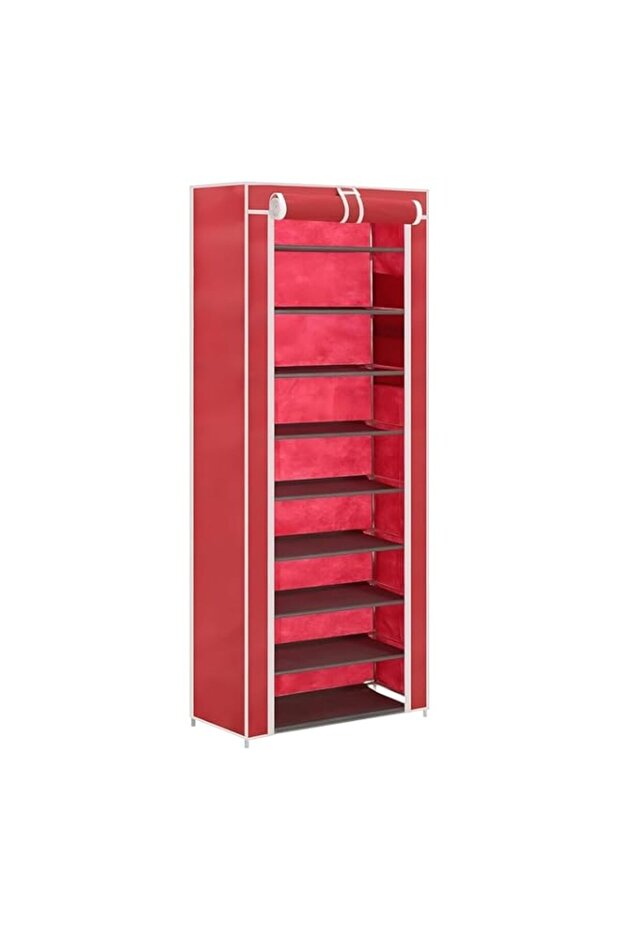 HOME DWELL Shoe Rack Multipurpose Shoe Rack with Zip Door Cover & Side Pockets, Multiuse Wide Shelv