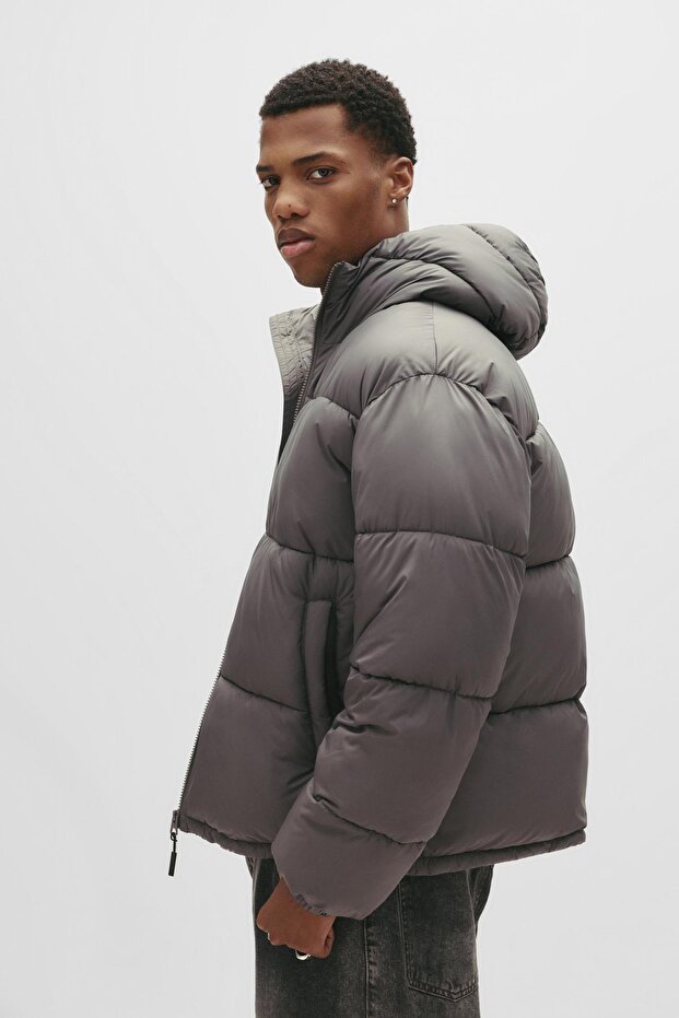 Kapüşonlu Dolgulu Ceket - 3