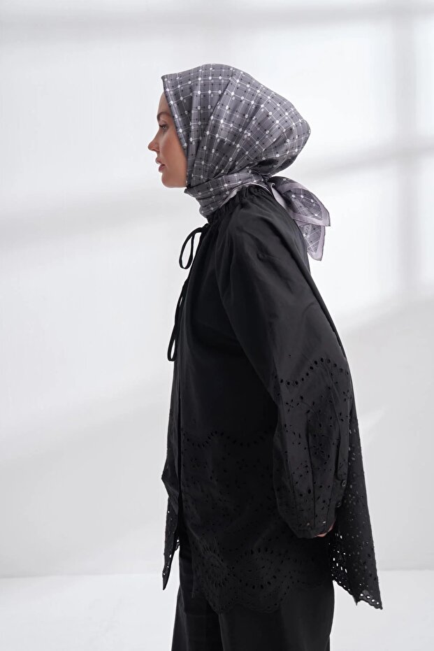 Orbis Pattern Twi̇ll Silk Scarf - 4306-79 - 2