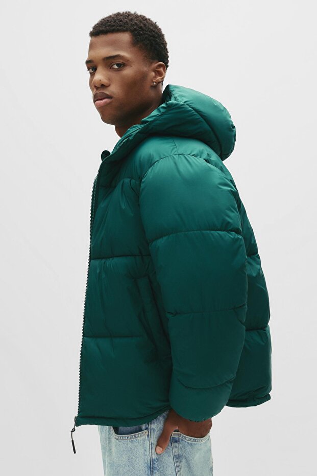 Kapüşonlu Dolgulu Ceket - 3