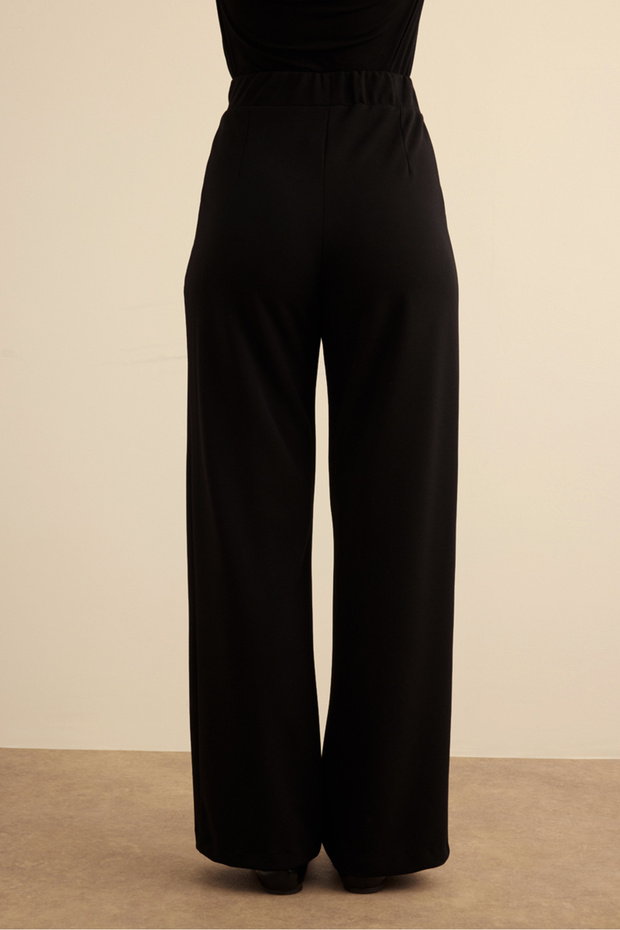 Beli Lastikli Krep Örme Pantolon - 6