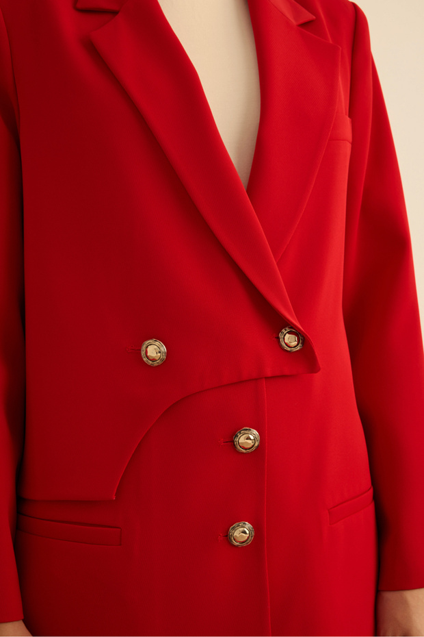 Anler Parçalı Dokuma Ceket - 6