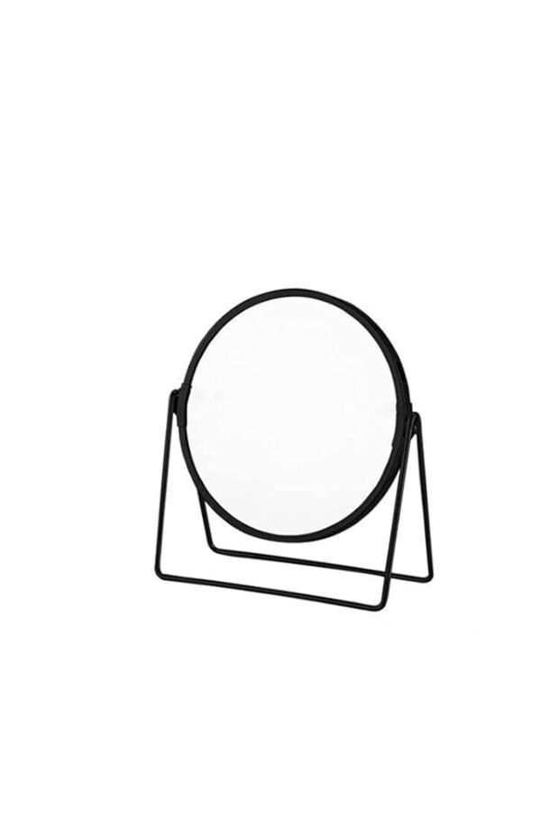 COOLBABY Makeup Mirror, Round Swivel Desktop Stand Mirror, 360°Rotation Double Sided Dressing Table Mirro (Black)