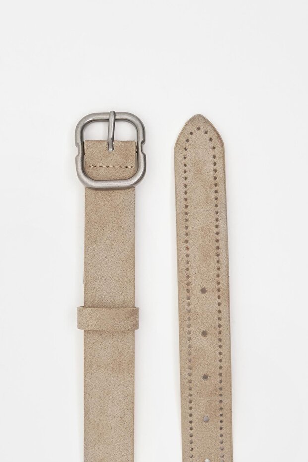 Suni süet delikli kemer - 2