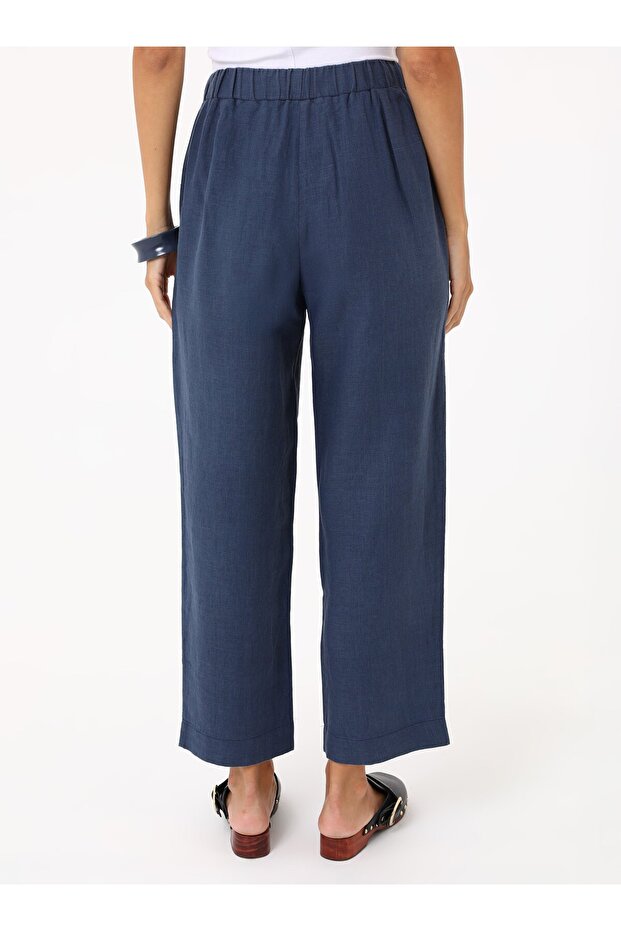 Keten Pantolon - Indigo- - 3