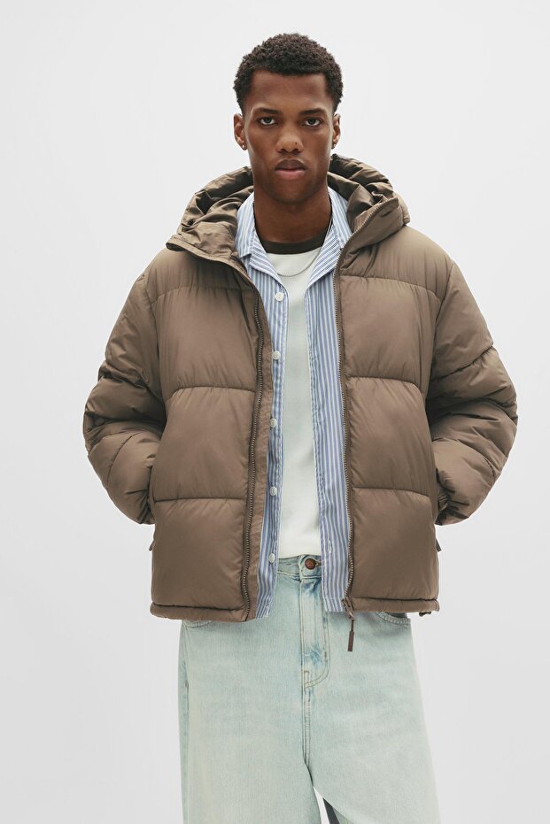 Kapüşonlu Dolgulu Ceket - 3