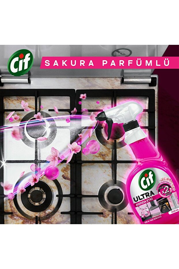 Ultra Sprey Sakura Parfümlüi Kir Ve Yağ Sökücü 750 Ml x 3 Adet - 3