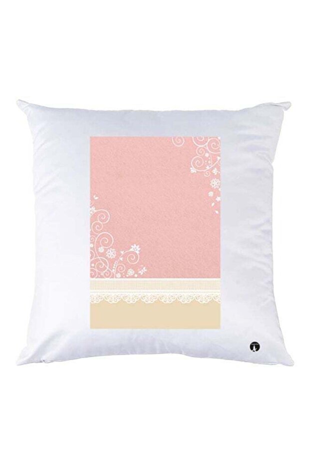Printed Decorative Throw Pillow White/Pink/Beige 30x30cm