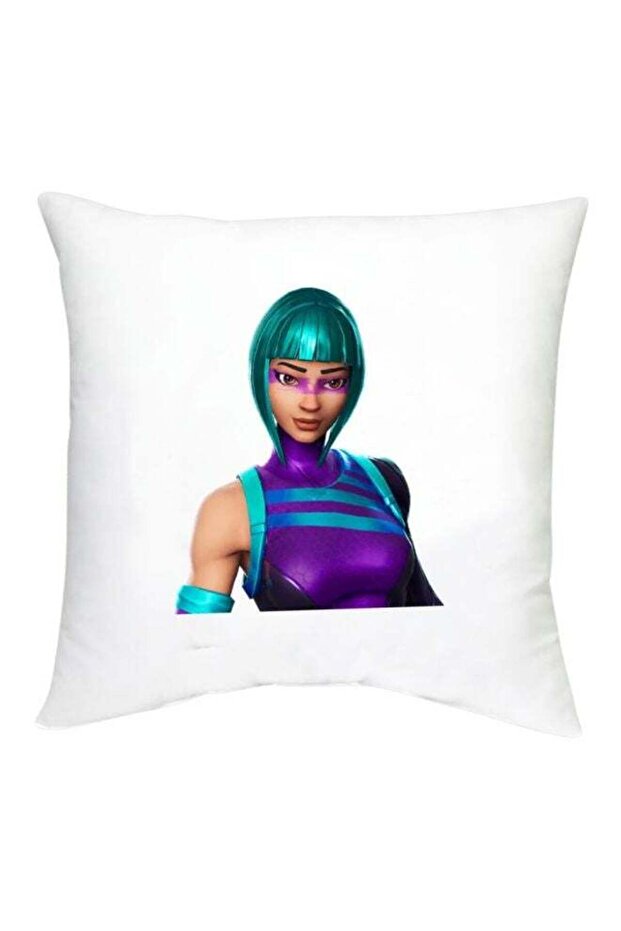 Fortnite Character Printed Decorative Cushion White/Green/Purple 16x16inch