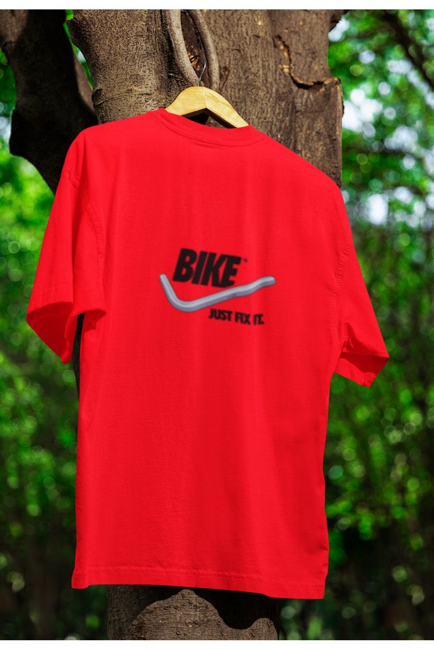 Bike Printed Unisex Circle Neck Cotton Oversize Fit Short Sleeve T-Shirt