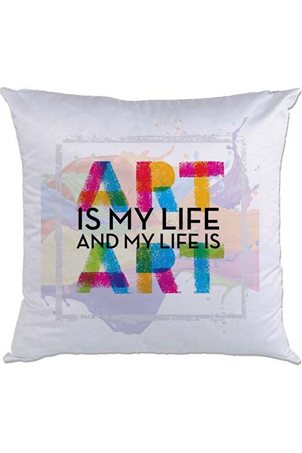 Quote Printed Cushion White/Yellow/Black 40x40cm