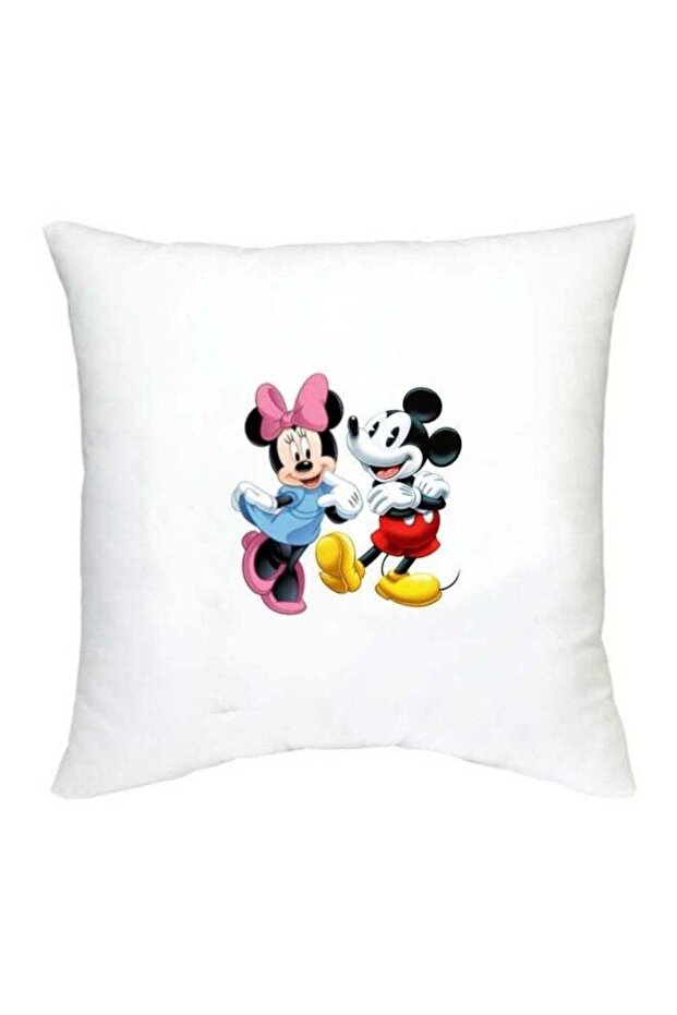 Mickey Mouse Printed Decorative Cushion White/Red/Yellow 16x16inch