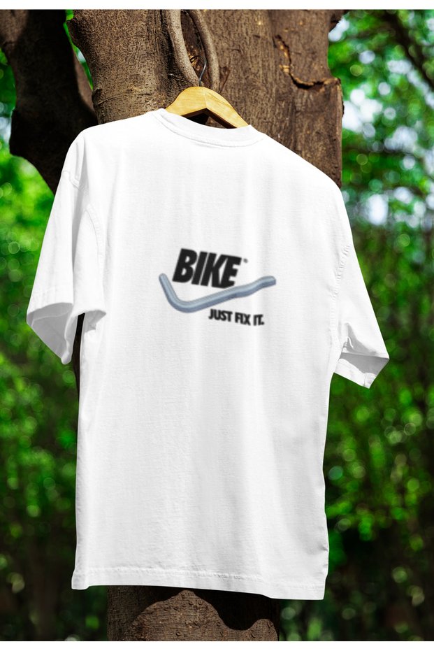 Bike Printed Unisex Circle Neck Cotton Oversize Fit Short Sleeve T-Shirt