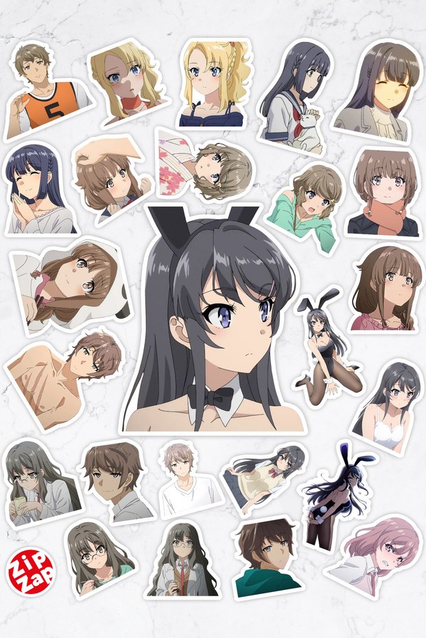 Rascal Does Not Dream of Bunny Girl Senpai Anime Adhesive Foil Sticker Pack (25 Pcs)