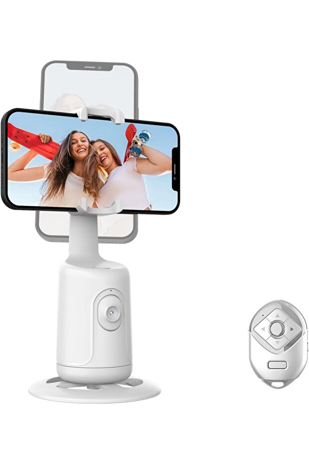 Auto Face Tracking Phone Holder with Remote, 360°Rotation Phone Camera Mount